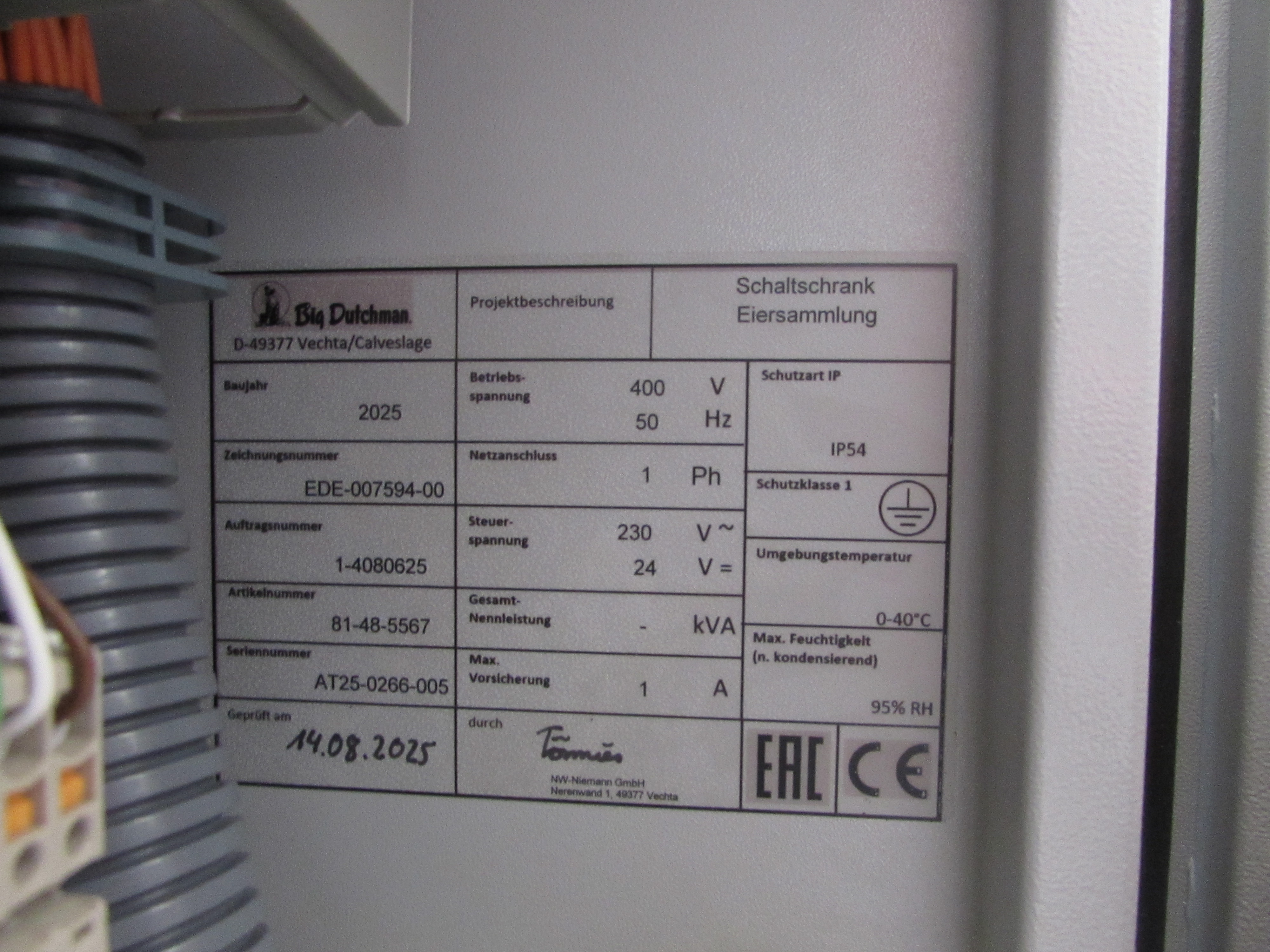 Switch cabinet ECO Broiler climate/feeding/lighting